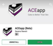 Capture d’écran de l’application “ACEapp” sur le Play Store.