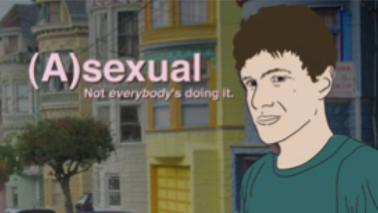 Vignette du documentaire “(A)sexual”, montrant un dessin de David Jay avec les mots “Not everybody’s doing it”.
